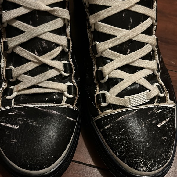 Balenciaga Arena Leather High-Top Sneakers Trainers Shoes Trainers Distressed 42 - Picture 12 of 12